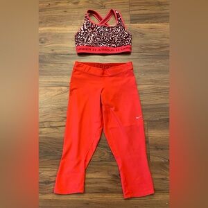 Under Armour Sports Bra & Nike Dry-Fit Capri Tights